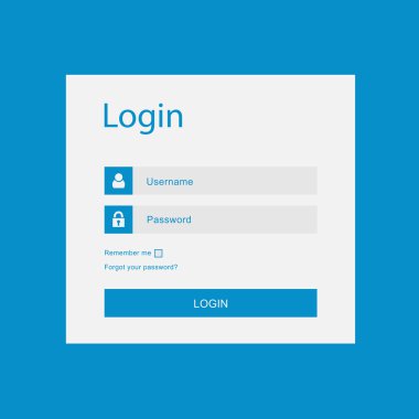 vektör giriş arayüzü - username ve parola