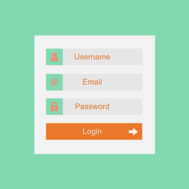 vektör giriş arayüzü - username ve parola