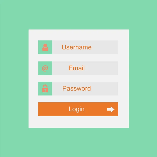 Vector login interface - username and password — Stock Vector