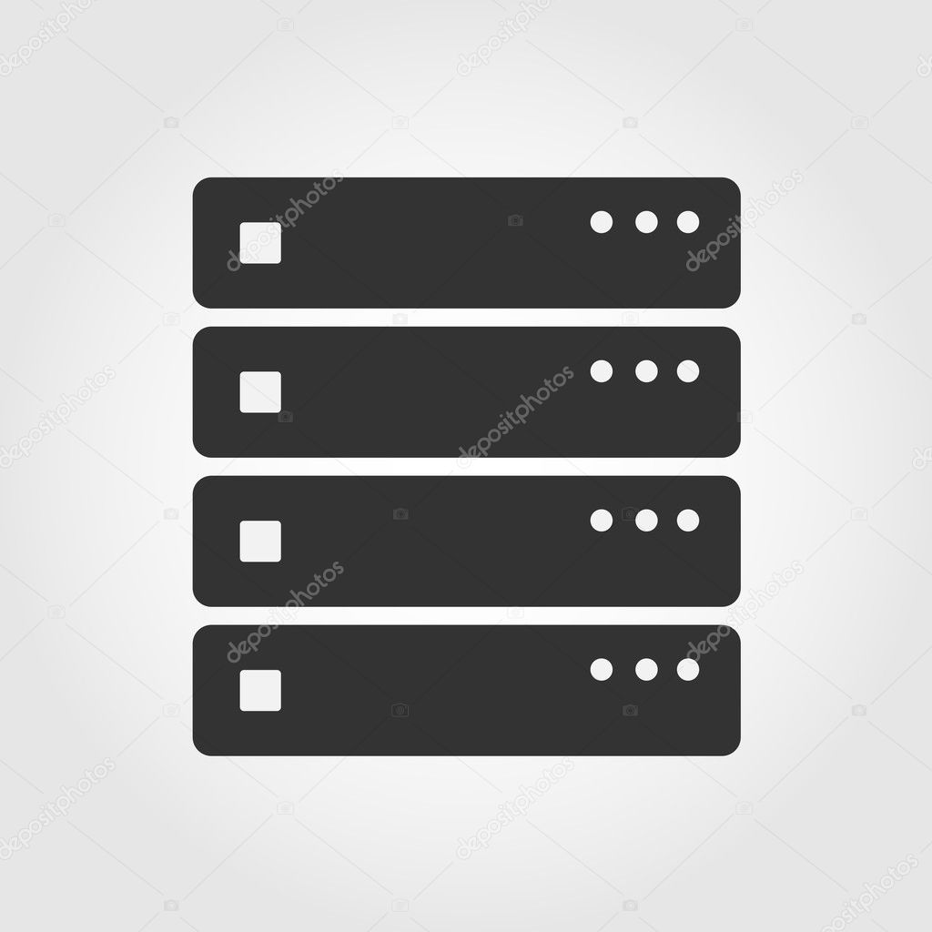 Computer Server icon, flat design