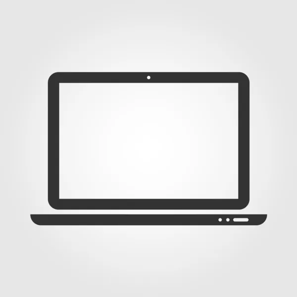 Het pictogram van het web van laptop, platte ontwerp — Stockvector