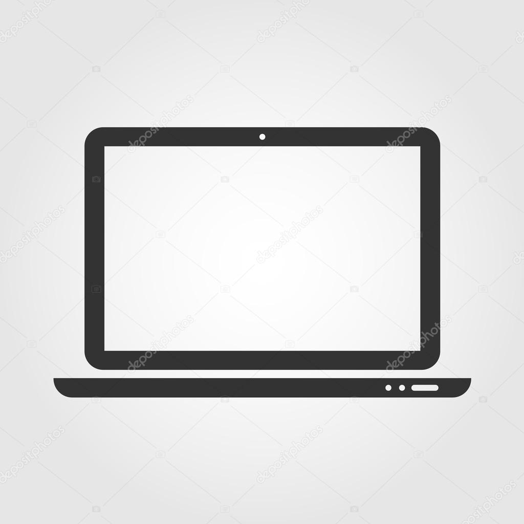 Laptop web icon, flat design