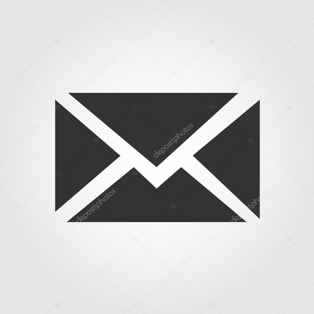 Email message icon, flat design