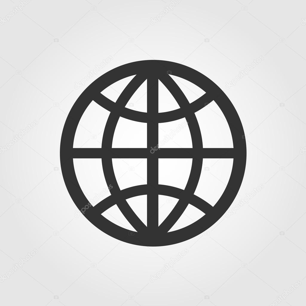 Earth Globe icon, flat design