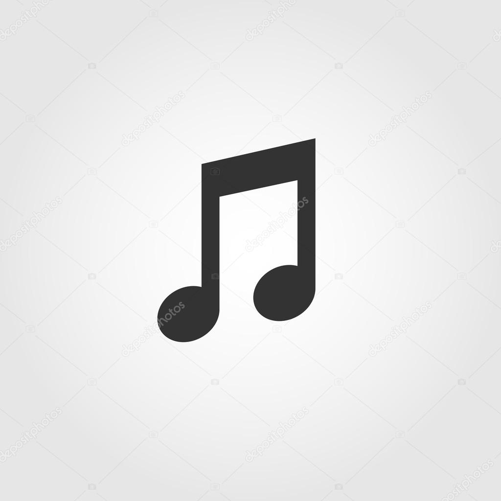 Music note icon, flat design