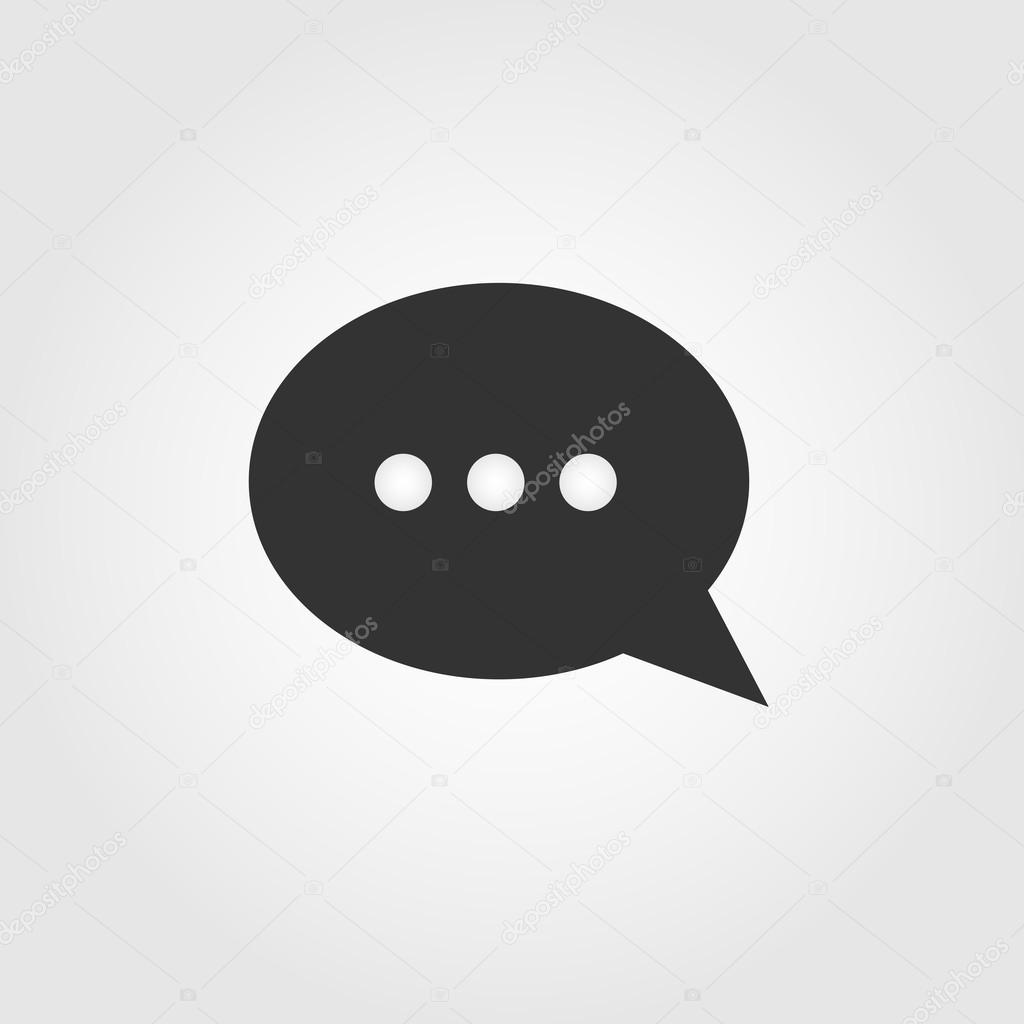 Chat bubble icon, flat design