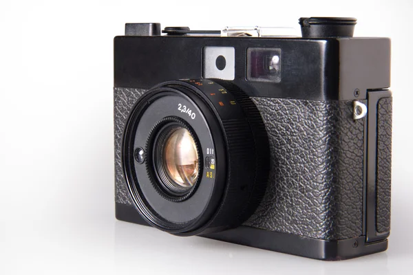 Old vintage photo camera, isolated on white — Stock Photo, Image