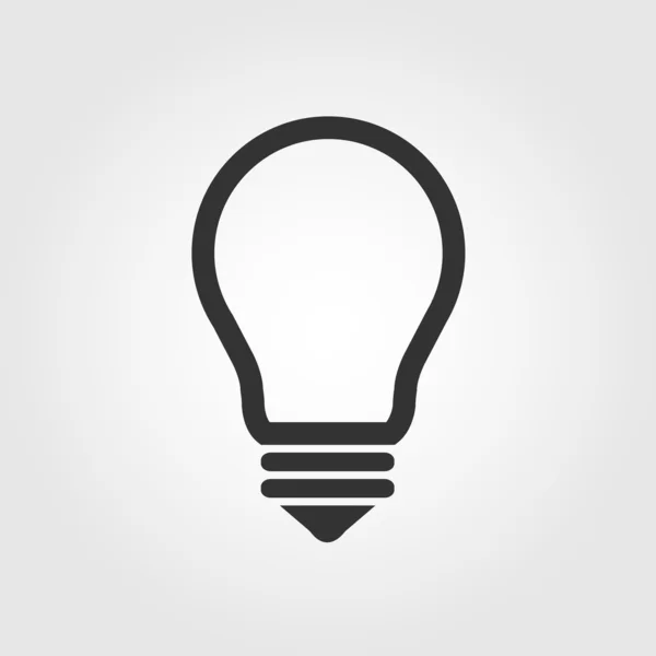 Light bulb icon, flat design — Stock Vector