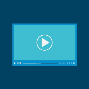 Video oynatıcı web, düz tasarım için