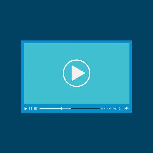 Video player for web, flat design — Stock Vector