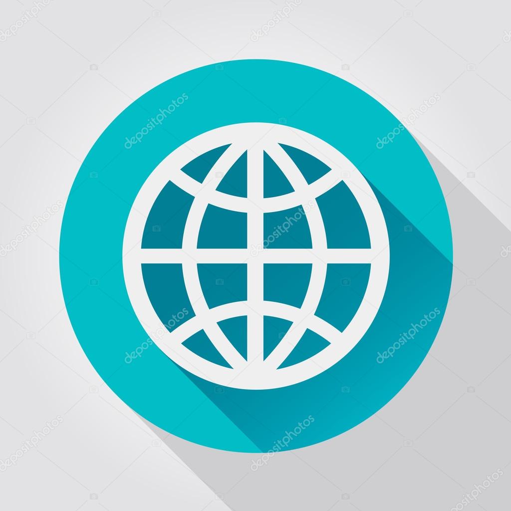 Earth Globe icon, flat design