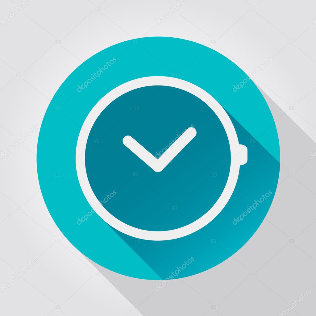 Time clock icon, flat design