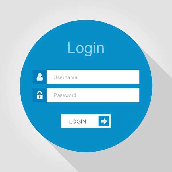 Login interface - username and password, flat design — Stock Vector