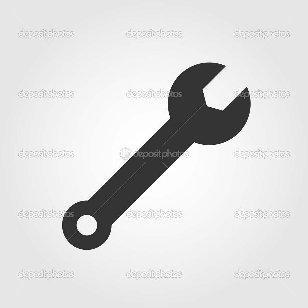 Wrench icon, flat design