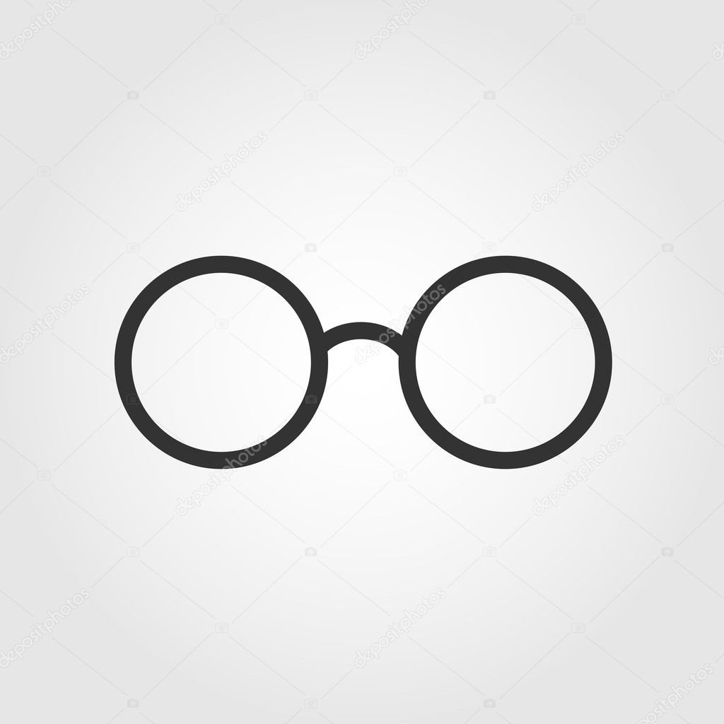 Glasses icon, flat design