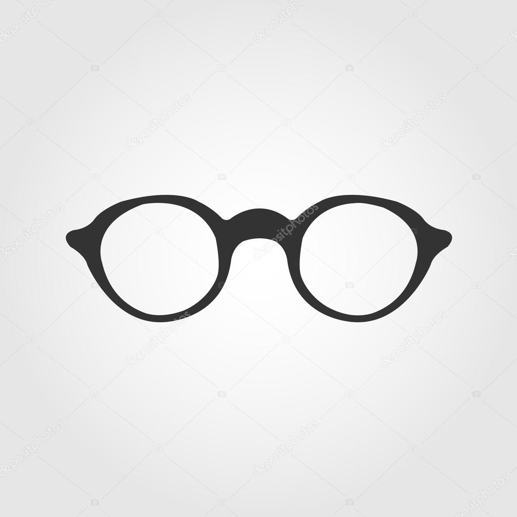 Glasses icon, flat design