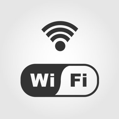 Wi fi icons, flat design clipart