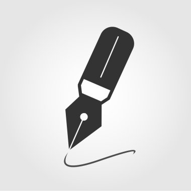 Fountain pen icon, flat design clipart