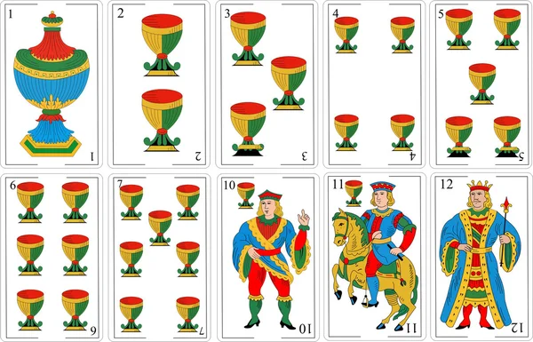 Spanish Decks, Cartas Españolas — Stock Vector