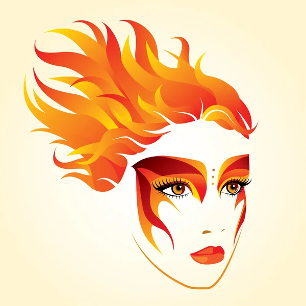Fuego mujern — Archivo Imágenes Vectoriales