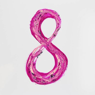 8 Mart jöle cilasıyla boyanmış.