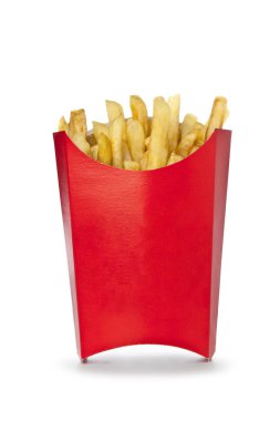 Kırmızı kutuda patates kızartması.
