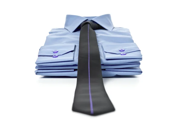 Bunt med blå mannens skjorta och slips — Stockfoto