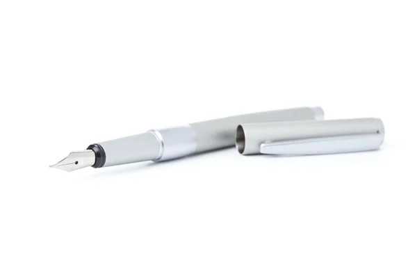 Silver fountain pen — Stock Photo, Image