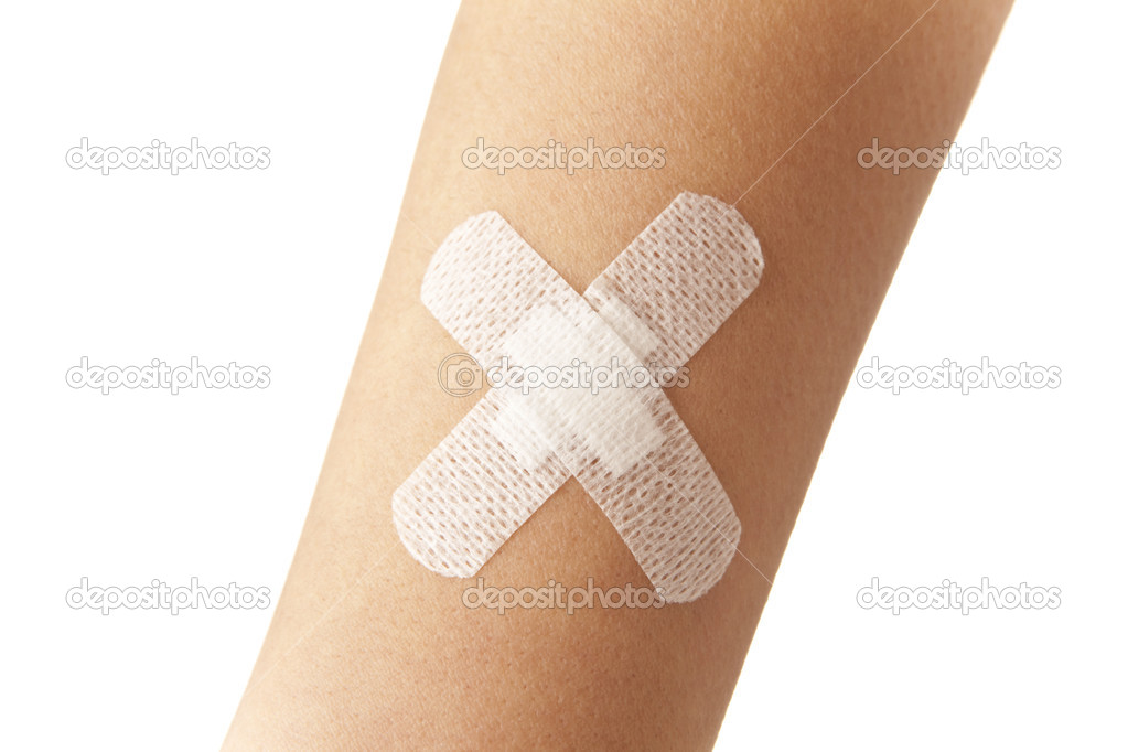 Adhesive Bandage on a skin