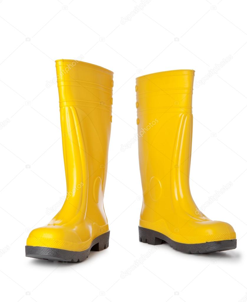 Two Yellow rubber boots