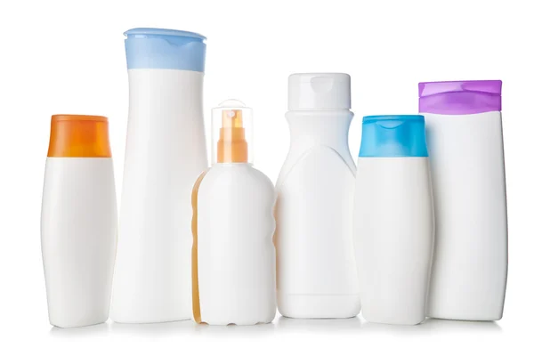 vücut bakım ve güzellik ürünleri plastik şişe ile kompozisyon