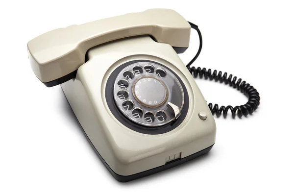 Beyaz arkaplanda izole edilmiş eski telefon — Stok fotoğraf