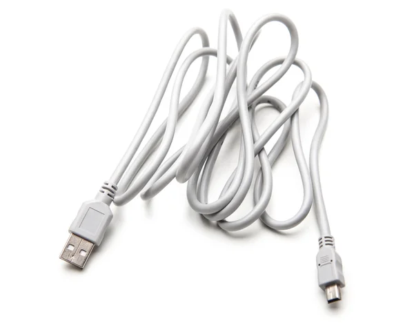Podłącz kabel USB na białym tle na białym tle — Zdjęcie stockowe