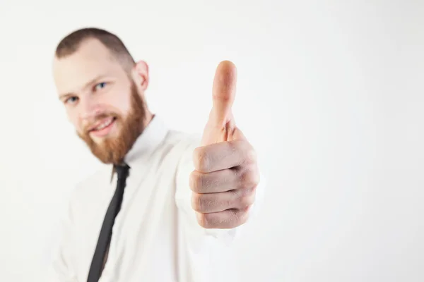 Guy in a suit shows OK Stock Image