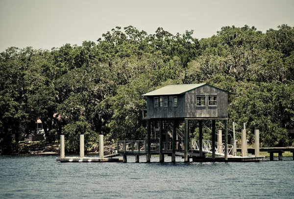 Деревини boathouse — стокове фото