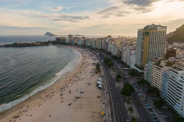 Widok Lotu Ptaka Plaża Copacabana Rio Janeiro Brazylia — Zdjęcie stockowe