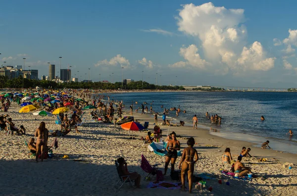 Rio Janeiro Brasilien Januar 2022 Menschen Genießen Heißen Sommertag Strand — Stockfoto