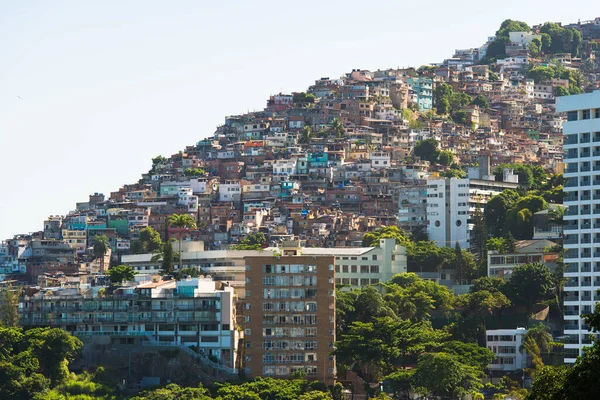 Casas Vidigal Favela Colina Acima Dos Edifícios Apartamento Rio Janeiro — Fotografia de Stock