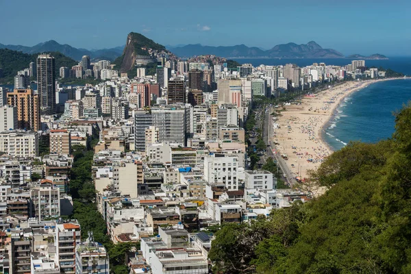 Widok Lotu Ptaka Okolice Ipanema Leblon Oraz Plażę Rio Janeiro — Zdjęcie stockowe