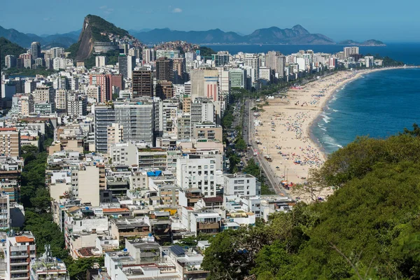 Ipanema Leblon Mahallelerinin Rio Janeiro Brezilya Daki Plajın Havadan Görüntüsü — Stok fotoğraf