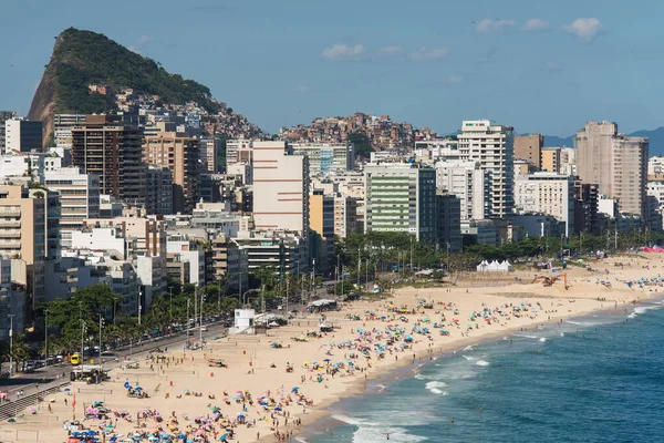 Widok Lotu Ptaka Plażę Ipanema Leblon Rio Janeiro Brazylia — Zdjęcie stockowe