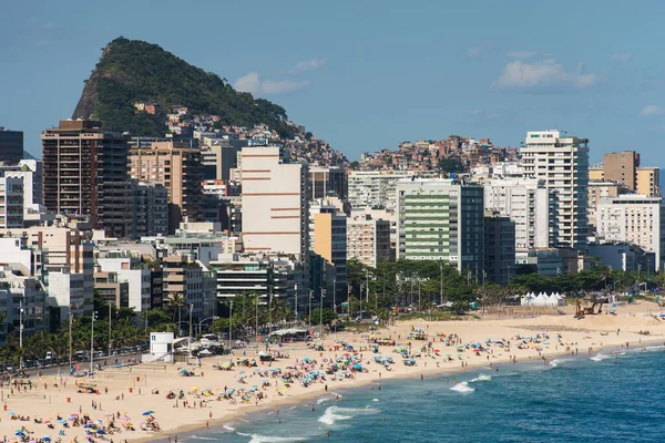 Brezilya Rio Janeiro Daki Ipanema Leblon Plajı Havadan Görünümü — Stok fotoğraf