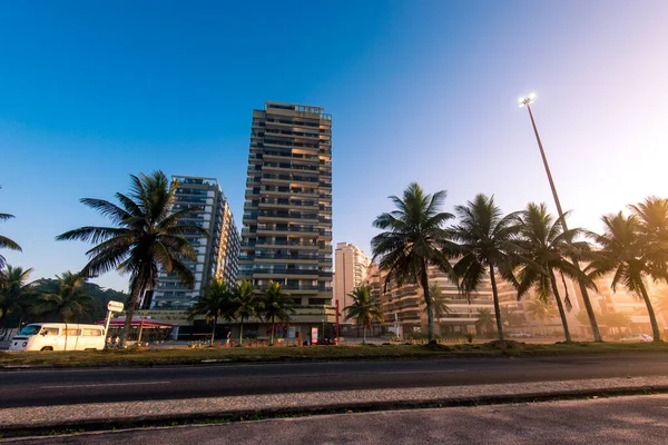 Lege Lucio Costa Avenue Rio Janeiro Bij Zonsopgang — Stockfoto
