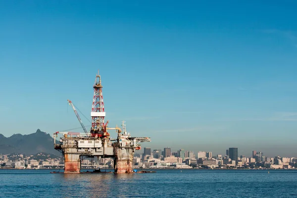 Oil Drilling Platform Guanabara Bay Rio Janeiro Brazil — 图库照片