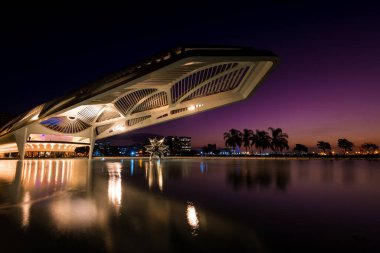 Rio de Janeiro, Brazil - July 14, 2022: The Museum of Tomorrow, a science museum in Rio de Janeiro. Designed by Spanish architect Santiago Calatrava and built next to the waterfront at Pier Maua.