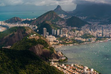 Aerial View of Rio de Janeiro With Mountains and Botafogo District