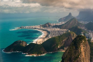 Aerial View of Rio de Janeiro With Sugarloaf Mountain and Copacabana Beach