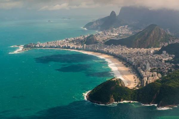 Aerial View Rio Janeiro Mountains Copacabana Beach — Stok fotoğraf