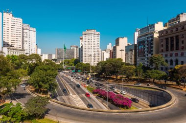 Brezilya 'nın Sao Paulo şehrindeki Anhangabau Vadisi manzarası