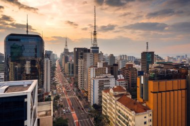 Alacakaranlık 'tan Sao Paulo Şehri Manzarası